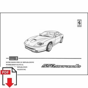 Manuel de réparation 1996 Ferrari 550 Maranello vol1 1111/96 PDF (it/fr/uk/de)