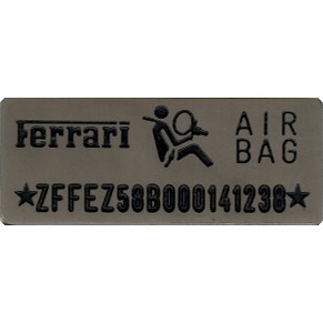 Chassis plate 2005 Ferrari F430 s/n 141238