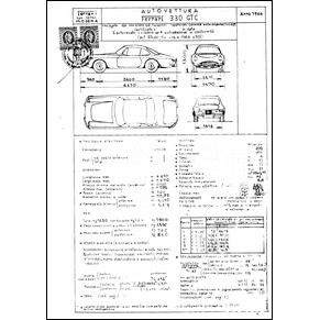 1966 Ferrari 330 GTC homologation certificate (Certificato di omologazione) (reprint)