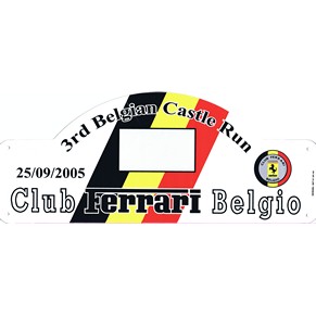Ferrari Club Belgio - Rally plate 2005 3rd Belgian Castle Run