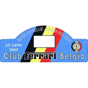 Ferrari Club Belgio - Rally plate 2005 Tour de Belgique