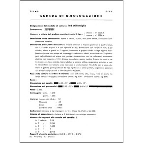 Homologation sheets C.S.A.I.
