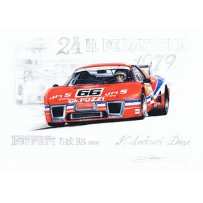 Print Ferrari BB 512 LM n66 Daytona 1979 / Sbastien Sauvadet