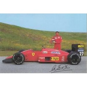Ferrari official postcard 1987 Michele Alboreto 471/87
