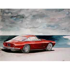 Ferrari 250 GT Lusso watercolor on velin / Vivien Kleczek