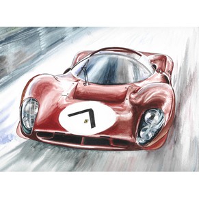 Ferrari 330 P3 watercolor on velin / Vivien Kleczek