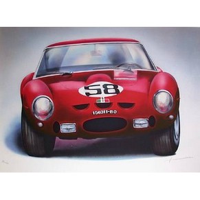 Lithography Ferrari 250 GTO n58 / Jean-Charles Hirlimann