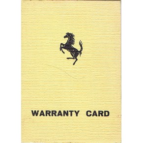 Owner's warranty and service book