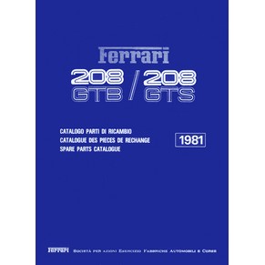 1981 Ferrari 208 GTB/GTS spare parts catalogue 204/81