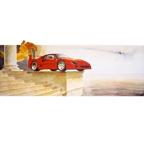 Lithography Ferrari F40 / Alain Mirgalet