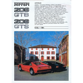 Brochure 1981 Ferrari 208 GTB/GTS 207/81 (5M/02/81)