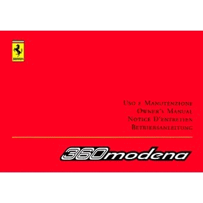 2000 Ferrari 360 Modena owners manual 1623/00 PDF (it/fr/uk/de)