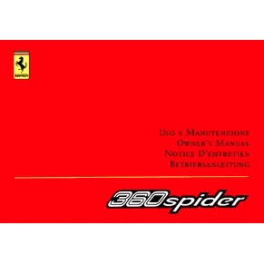2000 Ferrari 360 Spider owners manual 1622/00 PDF (it/fr/uk/de)