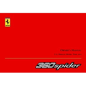 2000 Ferrari 360 Spider owners manual 1665/00 PDF (it/fr/uk/de)