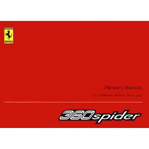 2001 Ferrari 360 Spider owners manual 1740/01 PDF (it/fr/uk/de)