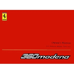 2002 Ferrari 360 Modena owners manual 1835/02 PDF (it/fr/uk/sp)
