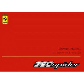 2002 Ferrari 360 Spider owners manual 1834/02 PDF (it/fr/uk/sp)