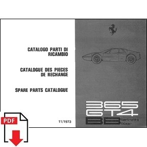 1973 Ferrari 365 GT4 BB spare parts catalogue 89/73 PDF (it/fr/uk)