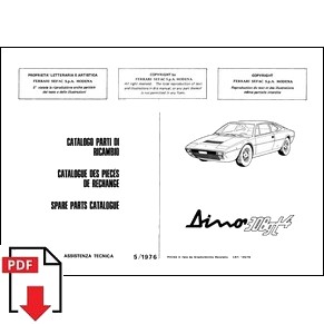 1976 Ferrari Dino 308 GT4 spare parts catalogue 123/76 PDF (it/fr/uk)