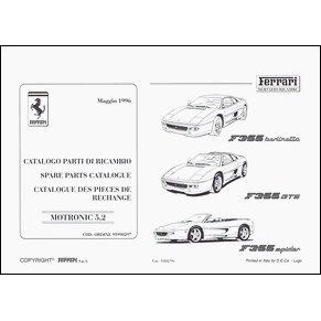 1996 Ferrari F355 GTB/GTS/Spider Motronic 5.2 spare parts catalogue 1088/96 PDF (it/fr/uk)
