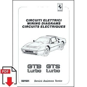 1986 Ferrari 208 GTB/GTS Turbo wiring diagrams 439/86 PDF (it/fr/uk)