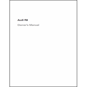Audi R8 owner's manual 2007 PDF