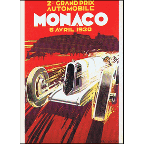 Post card Grand Prix automobile de Monaco 1930