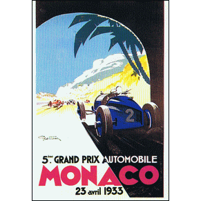 Post card Grand Prix automobile de Monaco 1933