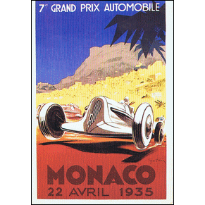 Post card Grand Prix automobile de Monaco 1935