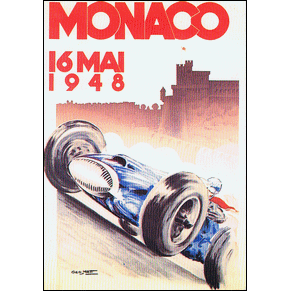 Post card Grand Prix automobile de Monaco 1948
