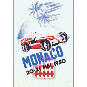 Post card Grand Prix automobile de Monaco 1950