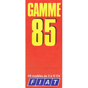 Brochure Fiat 1985 range