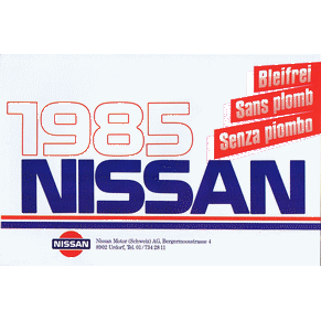 Brochure Nissan 1985 range (Switzerland)