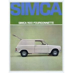 Brochure Simca 1100 Fourgonnette 1968