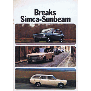 Brochure Simca-Sunbeam breaks 1973 1100LS/1100GLS/1100Spécial/1301Spécial/1250TC
