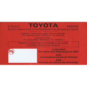 Brochure Toyota 1971 range