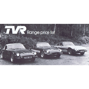 Brochure TVR range price list 1978