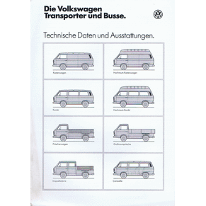 Brochure Volkswagen Transporter und Busse 1986 (Germany) (506/1191.19.00)