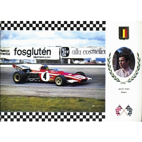 Post card 1971 Ferrari 312 B2 F1 n4 Jacky Ickx / Montjuc (Spain)