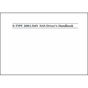Driver's handbook Jaguar X-Type 2003.5 MY PDF