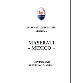 Driving and service manual Maserati Mexico PDF