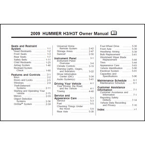 2009 Hummer H3/H3T owner manual PDF