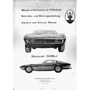 Owner's and service manual Maserati Ghibli PDF