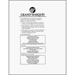 Mercury Grand Marquis 1995 owner's manual PDF