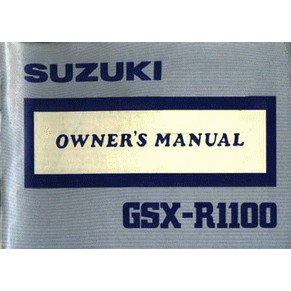 Owner's manual Suzuki GSX-R1100 K 1988 PDF