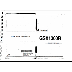 Owner's manual Suzuki GSX-R1300R K 1988 PDF