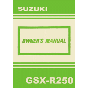 Owner's manual Suzuki GSX-R250 N 1989 PDF