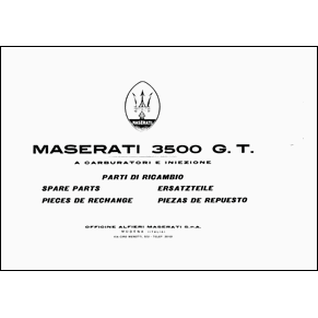 Spare parts Maserati 3500 GT PDF