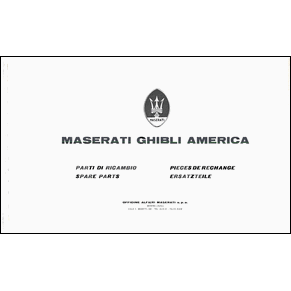 Spare parts Maserati Bora Ghibli USA 1970/1971 PDF