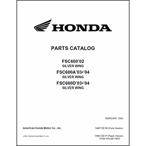 Parts catalog Honda Silver Wing FSC600/A/D 2002>2004 PDF